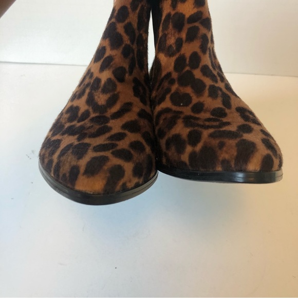Nine West Leopard Print Chelsea Boots Natural Multi Pony Hair Size 8 - Picture 13 of 16